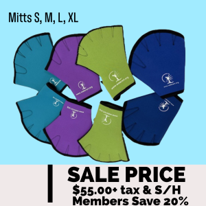 WaterART  Mitts   (4 pairs - one of blue XS, green M, purple L, turquoise XL)