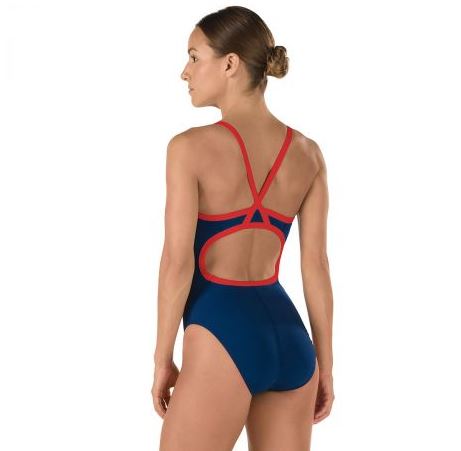 Speedo Endurance+ Navy-Red Flyback size 28/2, 38/12, 40/14 - WaterART Fitness Land & Fitness Certification & Education